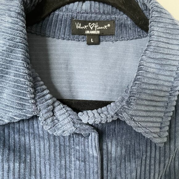 CHROME HEARTS Blue Corduroy Button Up Shirt - Picture 2 of 4